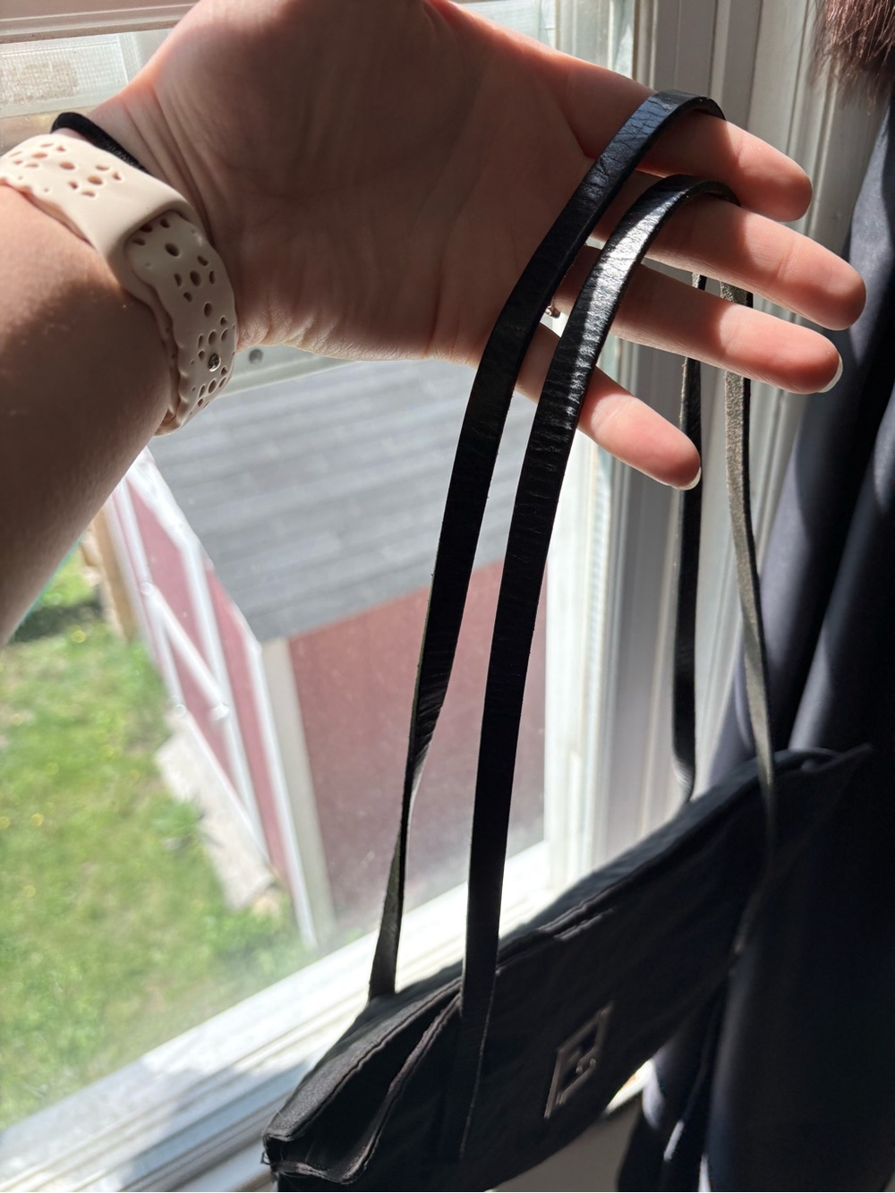 Fendi Black Tote with Silver FF Plaque - Picture 4 of 6